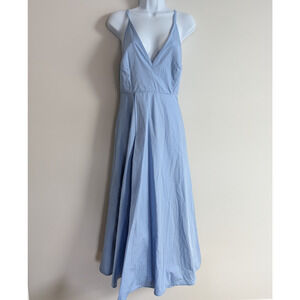 COS A Line Slip Dress Womens 12 Cotton Poplin Minimal Quiet Luxury Staple Preppy